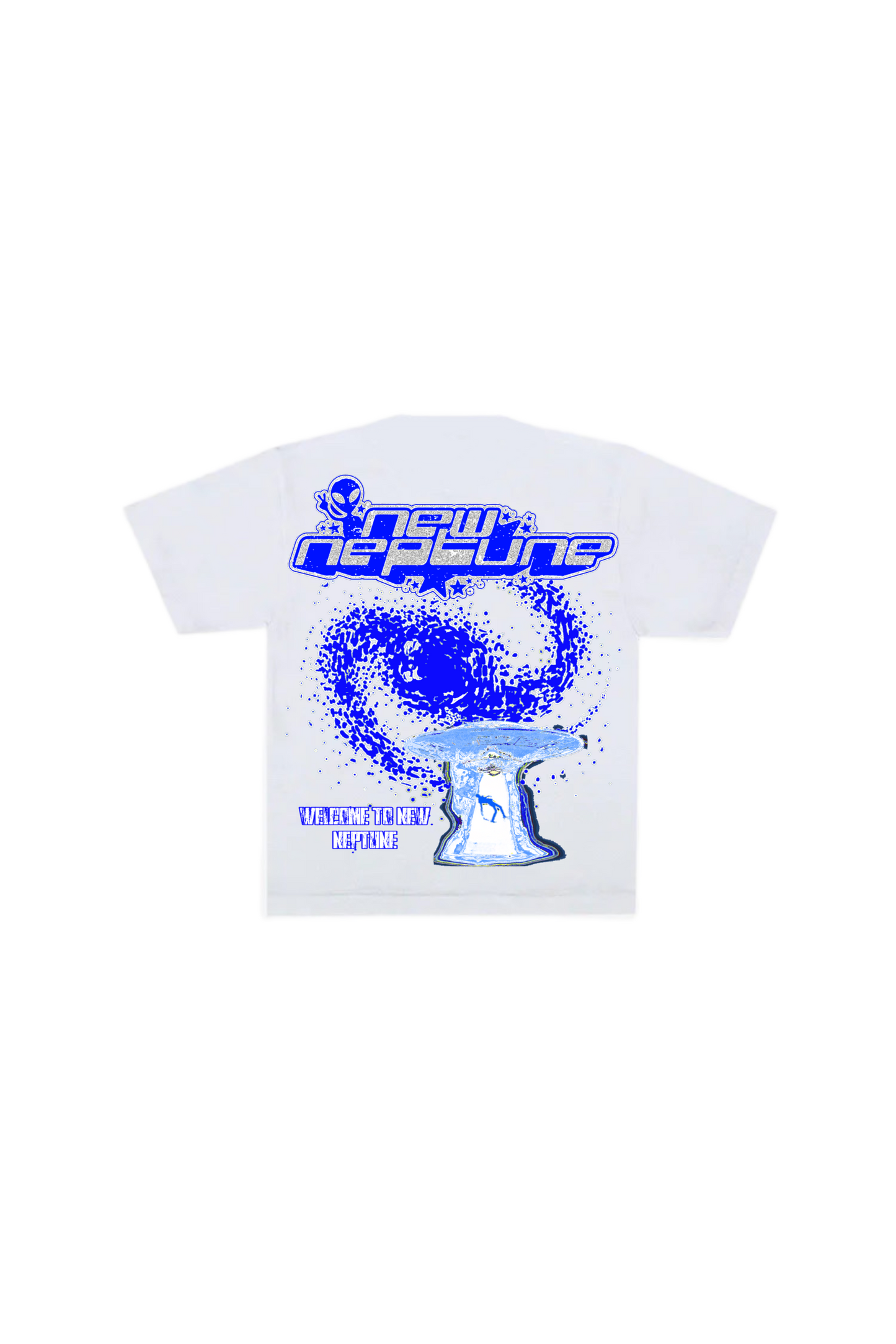 White/blue Alien Neptune tee